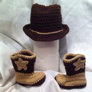 Infant Baby Boy Girl Brown Tan Cowboy Boots And..