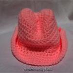 Newborn To 3 Months Light Pink Cowboy Hat Ready To..