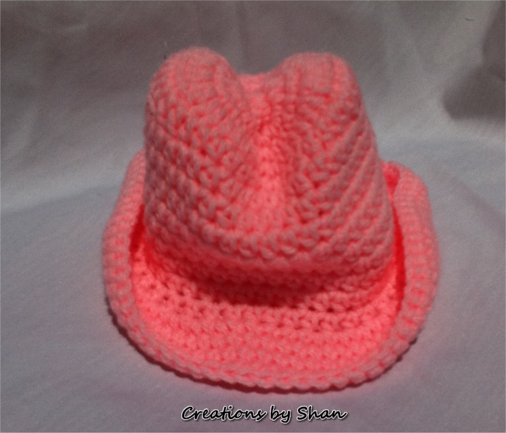 Newborn To 3 Months Light Pink Cowboy Hat Ready To Ship